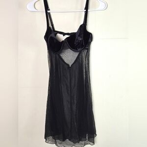 Vintage Frederick's Of Hollywood Whimsygoth Velour Bra Cup Nightie Lingerie, S/M